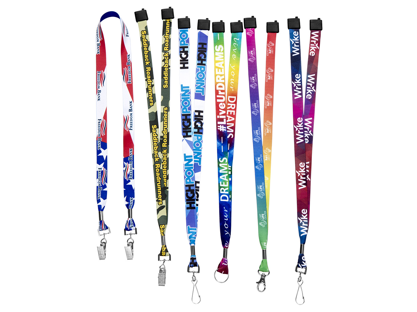 Multiple dye-sublimated lanyards